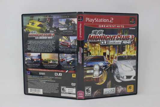 MIDNIGHTS CLUB 3 DUB EDITION REMIX NTSC U/C PS2 PLAY STATION 2