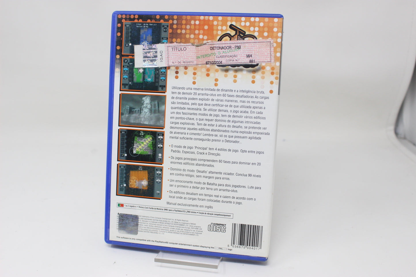 DETONATOR SONY PS2 PLAY STATION PS2 INV-11929
