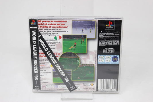 PORTADA Y CONTRAPORTADA WORLD LEAGUE SOCCER 98 SONY PS1 PLAYSTATION 1 INV-9640