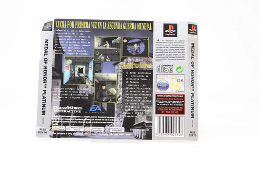 CONTRAPORTADA MEDAL OF HONOR PLATINUM SONY PS1 PLAY STATION INV-9603