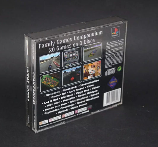 FAMILY GAMES COMPENDIUM 20 GAMES SOLO CAJA Y MANUAL PS1 PLAYSTATION INV-7425