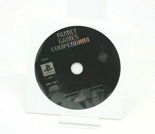 FAMILY GAMES COMPENDIUM DISC 1 OF 3 SOLO CD SONY PS1 PLAY STATION PSONE INV-5851