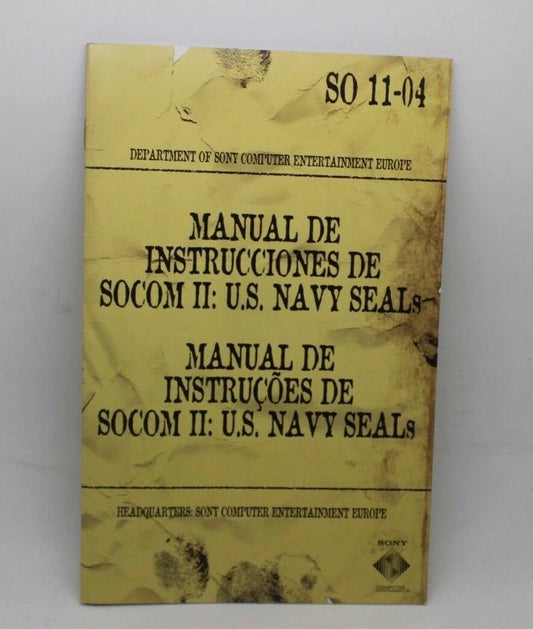 SOCOM II 2 US NA V Y S EALS Manual ps2 playstation 2