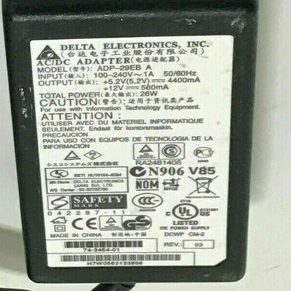 DELTA ADP-29EB A 5.2V-12V AC/DC Adapter For Cisco Systems INV-8362